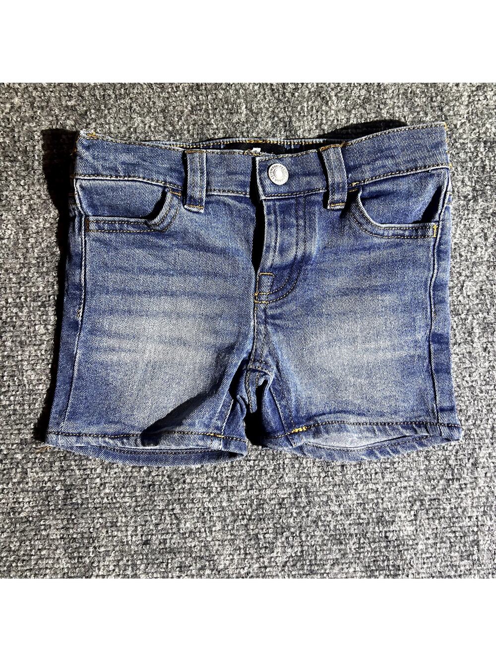 7 For All Mankind Baby Denim Shorts 12M Blue Stretch Jeans